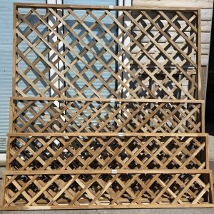 Hardwood Teak Trellis 50mm framed panels with 100mm Square Gaps