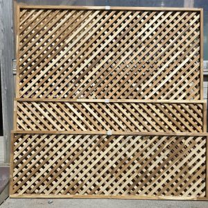 Hardwood Teak Trellis 50mm framed panels 30mm Gaps